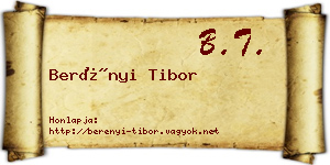 Berényi Tibor névjegykártya
